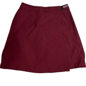 Athleta Maroon Sporty Made in USA Textured Nylon Wrap Outdoor Skirt Size XS